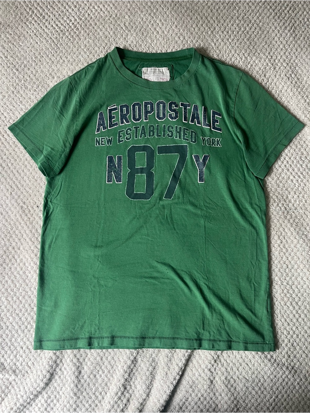 Aeropostale vintage y2k 2000s single stitch Men's Dark Green N87 Graphic Tee